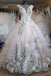 Ball Gown Sheer Neck Sleeveless Tulle Long Wedding Dress With Flowers Prom Dresses OW0144