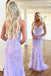Long Mermaid Strapless Purple Appliques Lace Corset V neck Prom Dress With Lace Up OM0421