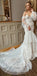 Fashion Mermaid Ivory Tulle Long Sleeves Sweetheart Layers Wedding Dress With Appliques Lace OW0151