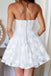 Simple A Line Strapless Appliques Lace Mini Wedding Dress, Short Bridal Gowns OW0162