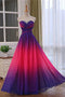 A line Ombre Strapless Sweetheart Sleeveless Floor Length Prom Dress With Lace Up OM0431