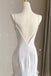 Simple Mermaid Ivory Prom Dress with Ruffles, Spaghetti Straps Backless Wedding Dress OW0153