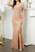 Sheath Silver Off the Shoulder V Neck Long Prom Dresses With Slit OM0420