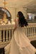 A Line Ivory Square Neck Prom Dresses, Ankle Length Elegant Evening Gowns OM0400