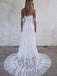 A-Line Off-the-Shoulder Lace White Beach Wedding Dress with Appliques PDF22