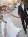A-Line Off-the-Shoulder Boho Wedding Dress with Appliques PDL58