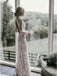 Mermaid High Neck Backless Long Sleeves Boho Lace Wedding Dress PDL48