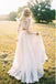 Two Piece Long Sleeves Chiffon Beach Wedding Dress With Lace PDR75