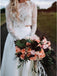 Two Piece Long Sleeves Chiffon Beach Wedding Dress With Lace PDR75