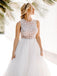 A-Line Crew Floor-Length Simple Wedding Dress with Appliques PPD28