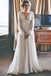A-Line V-Neck Long Sleeves Floor Length Chiffon Beach Wedding Dress PDR79