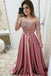Burgundy Off Shoulder A Line Prom Dress, Lace Top Cheap Evening Gown PDJ68