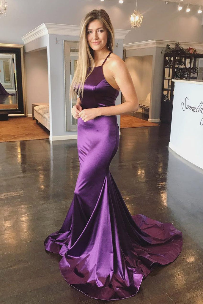 Elegant Mermaid Green Long Prom Dresses With Sweep Train PDJ70