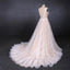 A Line Lace Sleeveless Elegant Wedding Dress, Backless Long Bridal Dresses PDQ27