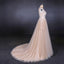 Charming A Line Long Sleeves Lace Appliques Tulle Wedding Dress PDQ30