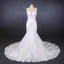 Sweetheart Mermaid Lace Appliques Button Back Long Wedding Dress PDQ29
