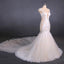 Charming Mermaid Tulle Wedding Dress, Chapel Train Long Bridal Gown PDQ14