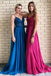 Spaghetti Straps A-Line Long Cheap Prom Dresses with Lace Top PDO54