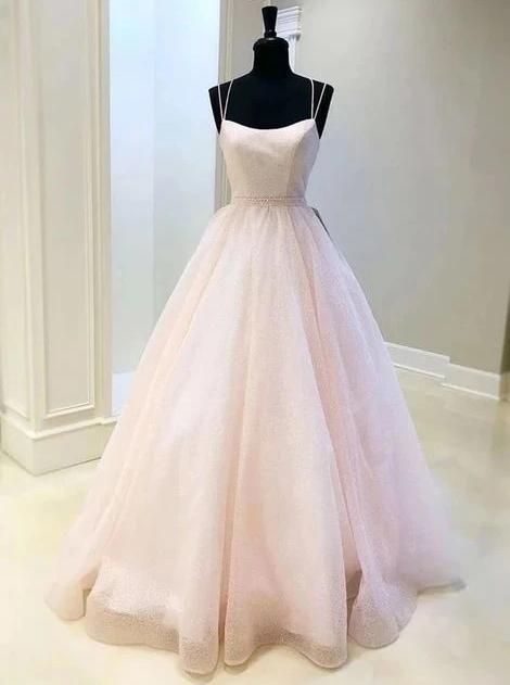 Sparkly tulle a line long prom graduation dress, evening dress mg169