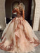 Sweetheart ball gown prom dress with sequins beading, puffy party dresses mg10