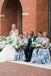Scoop Ink Blue Print Bridesmaid Dress with Belt PPD93