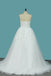 Sweetheart Tulle A Line Wedding Dresses With Applique Beads Sweep Train PDE75