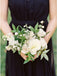 A-Line Round Neck Floor-Length Navy Blue Chiffon Bridesmaid Dress PDR93