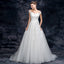 A Line Off the Shoulder Appliques Tulle Long Wedding Dress, Bridal Dresses PDQ26