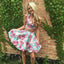 Two Piece Straps Floral Printed Cute Homecoming Dress PPD21