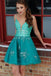 A Line Spaghetti Straps Appliques Homecoming Dress PDN37