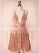 Spaghetti Straps Short Pink Homecoming Dress Criss Cross Back PDO75
