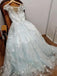 A-line stardust cap sleeves long prom dresses tulle evening dress mg160
