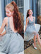 Bling A Line V Neck Light Blue Short Homecoming Dresses With Beading PDO42