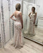 Mermaid Flowers V Neck Prom Dresses, Fashion Long Evening Dress PDJ17