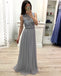 A Line Chiffon Long Prom Dresses, Cheap Sleeveless Evening Dress PDJ18