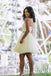 Yellow Tulle Lace Short Prom Dress Beading A Line Homecoming Dress PDP41