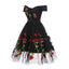 Charming Off the Shoulder Tulle Black Homecoming Dresses with Flowers PDO45