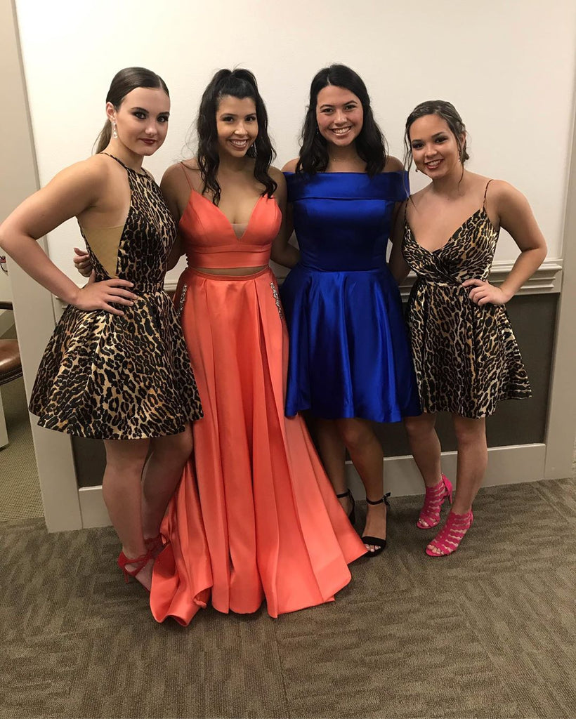 New Arrival Mini Leopard Print, Homecoming Dress,  Sleeveless Short Prom Dress PPD53