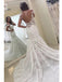 Lace appliques backless wedding dresses sleeveless mermaid bridal gown mg687