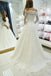 Off shoulder long sleeve wedding dresses lace appliques bridal dresses mg684
