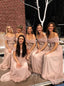 Elegant Off the Shoulder Sweetheart Chiffon Long Bridesmaid Dresses With Beading BD21