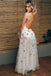 Appliqued See-Through Ivory Backless Long Prom Dress PDL95