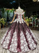 Princess Sparkly Off the Shoulder Long Prom Dress, Ball Gown Quinceanera Dresses PDS26