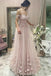 Elegant Off the Shoulder Sweetheart Pearl Pink Tulle Prom Dresses with Appliques Beads TD112