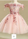 Pink Embroidery Flower Girl Dresses,Tulle Short Girl Dresses PDJ25
