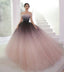 Off-the-shoulder Ombre Ball Gown Prom Dresses Cheap Long Evening Dresses PDJ56