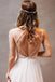 Bohemian v neck spaghetti straps backless tulle wedding dresses mg669