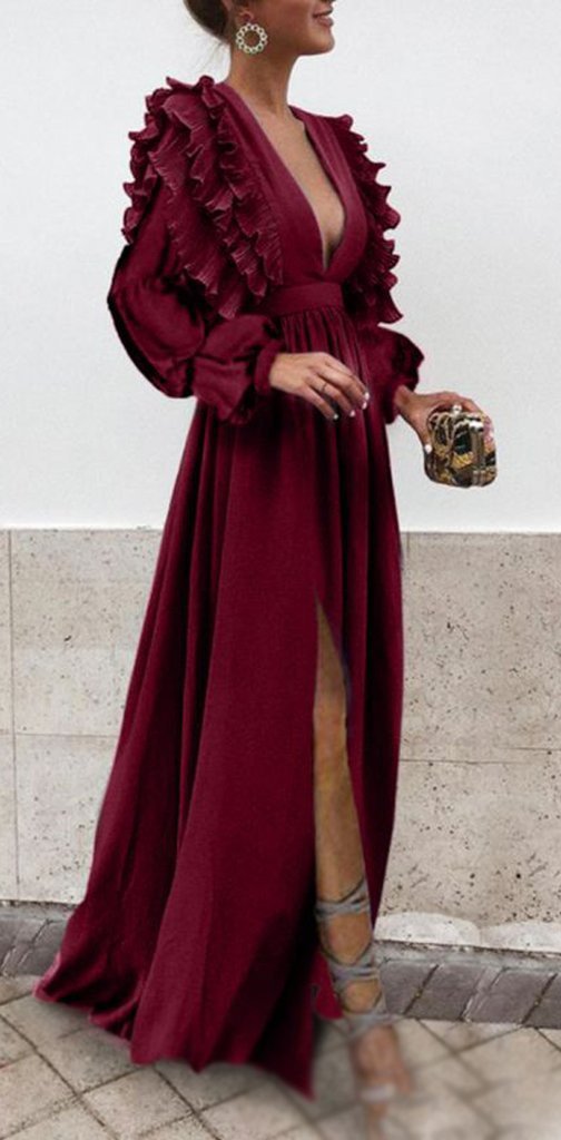Boho Colorful V Neck A Line Cheap Bridesmaid Dress, Long Modest Dresses PDH12
