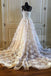 Charming Lace Long A Line Prom Dress, Long Wedding Dress With Cap Sleeves PDE92