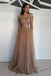 A Line Off Shoulder Tulle Lace Appliques Long Prom Dresses, Formal Dresses, Graduation Dresses PDJ16